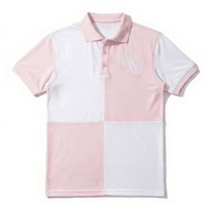 Kids’ Polo T-Shirt – Pink and White