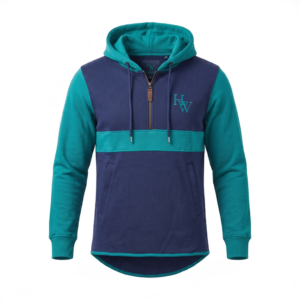 Kids' Shearing Hoodie - Navy and Teal